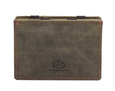 Geldbörse Greenburry Vintage magic wallet coinpocket RFID bottle green Geschenk