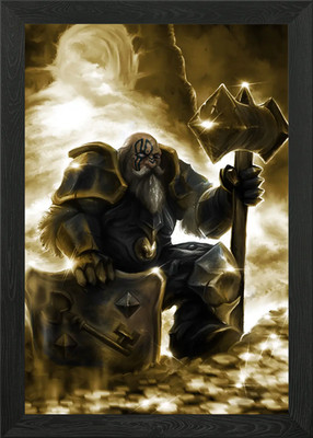 Golden Key Framed Wall Art Poster Canvas Print Picture