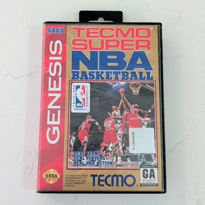 Tecmo Super NBA Basketball (Sega Genesis 1993) W/ Manual + Inserts - Authentic 