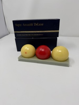 Super Aramith Deluxe Billiard Balls Set of 3 Used I. Original Box Belgium