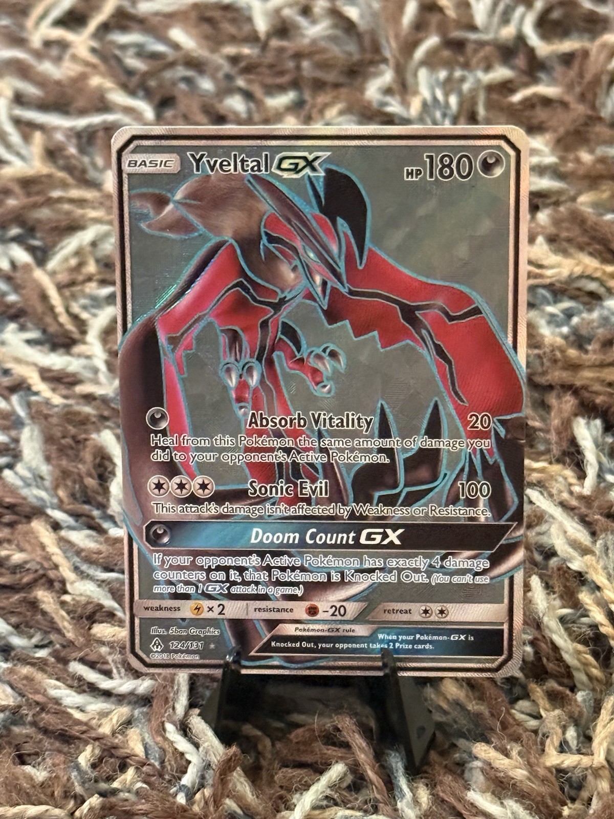 Pokémon Yveltal GX Full Art 124/131 Sm-Forbidden Light Holo Card