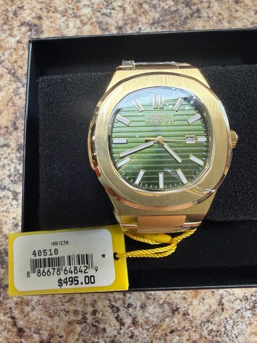 Invicta Men's Quartz Analog Watch Gold Tone Green