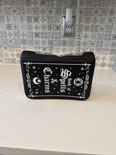 Bioworld Women's Black Book of Spells  Charms Gothic Crossbody Purse Bag