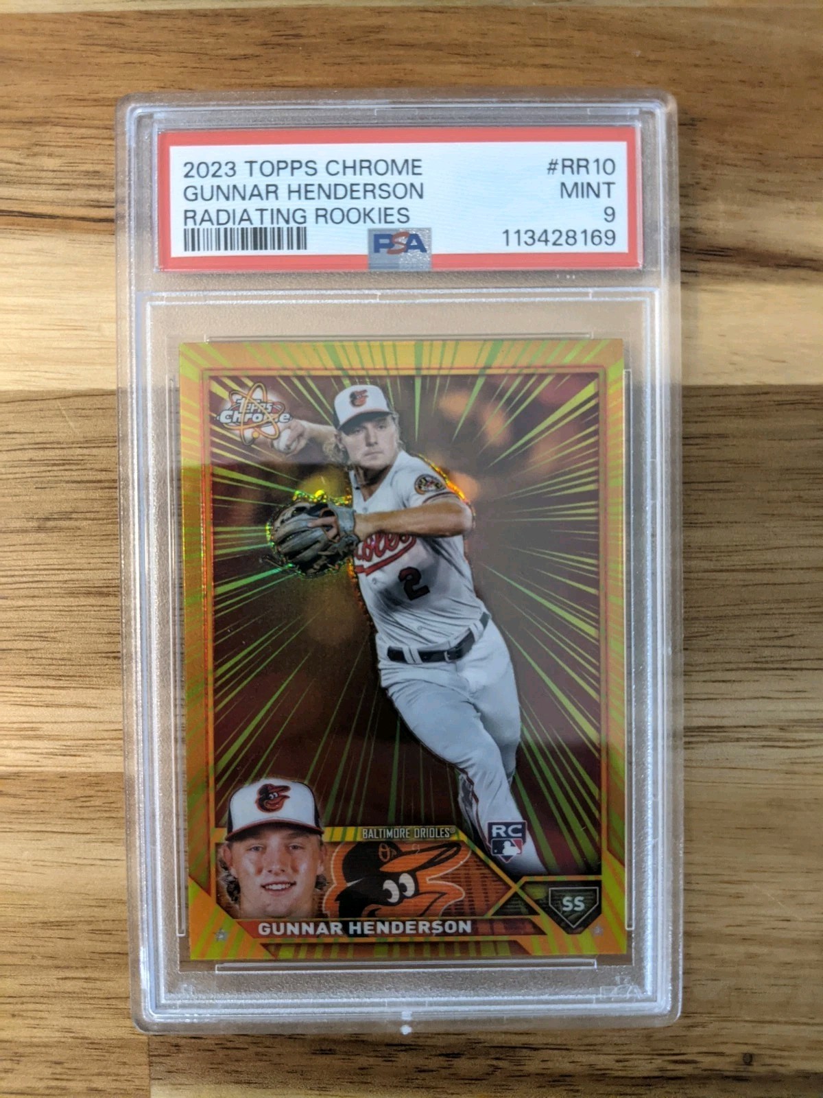 Gunnar Henderson 2023 Topps Chrome Radiating Rookies | PSA 9 | Orioles RC
