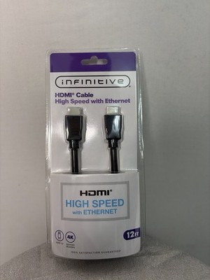 Infinitive HDMI 12ft High Speed 4K Cable with Ethernet   New Sealed (F68)   