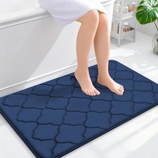 Navy Memory Foam Bath Mat Rug 36x24 Ultra Soft Bathroom Carpet Thick
