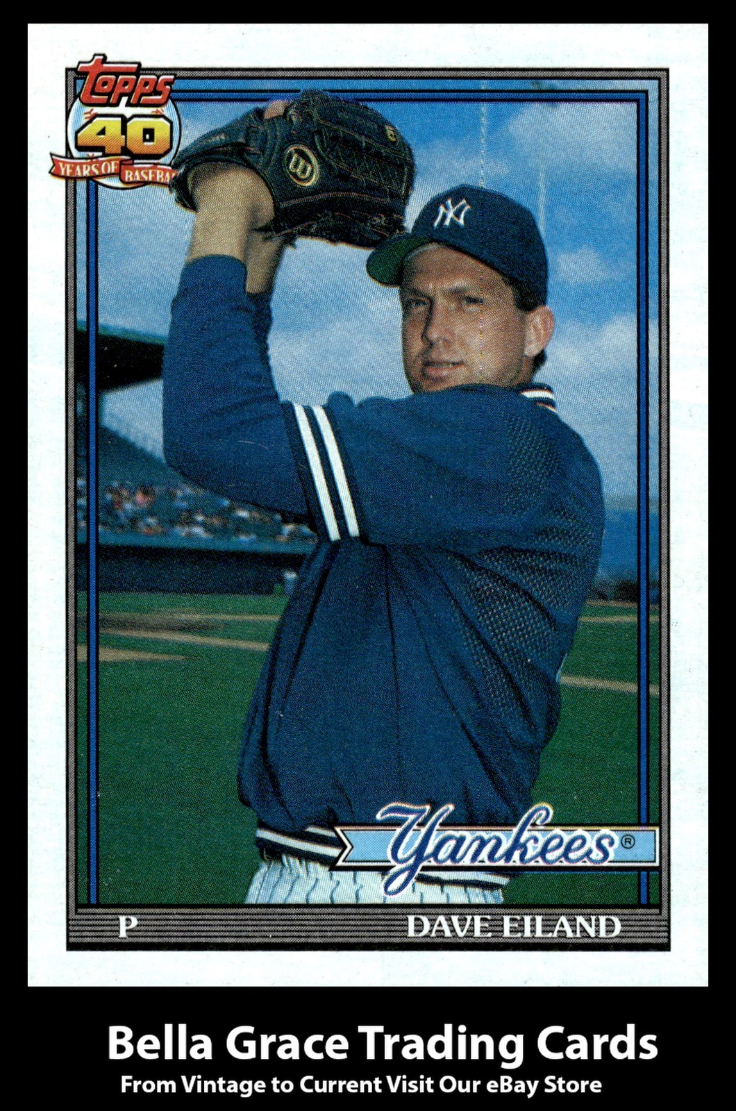 1991 Topps Dave Eiland #611 New York Yankees MLB Baseball 