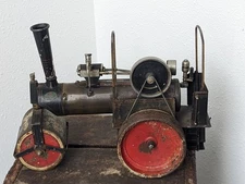 Early 1900s Marked DC German Doll Cie Co Live Stream Engine Roller Metal Toy