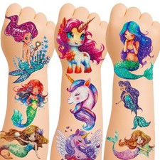 150 Kids Glitter Temporary Tattoos for Girls   Individually Wrapped, Waterpro