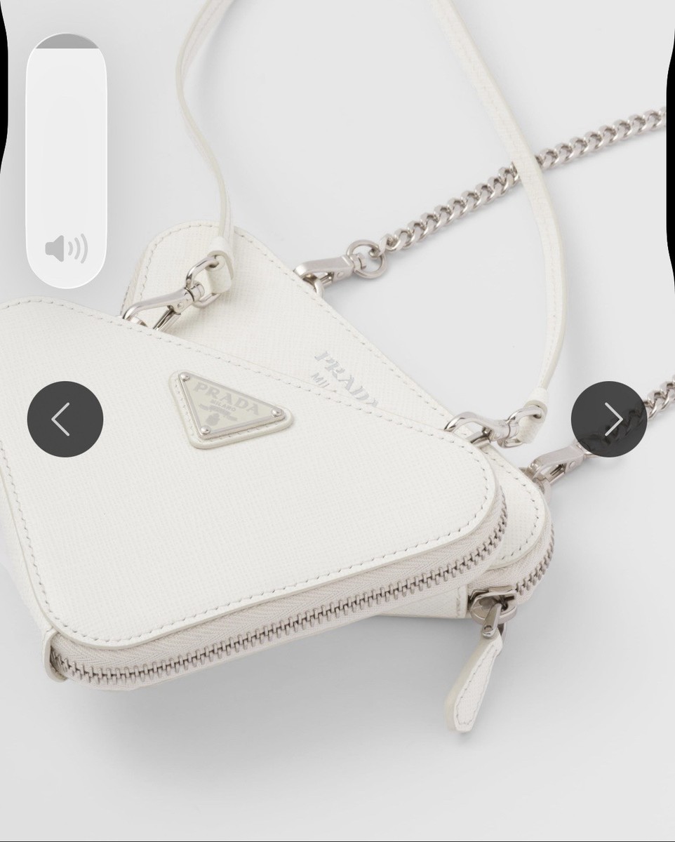 $1650 PRADA Saffiano Mini Triangle Crossbody Pouch in White. | eBay