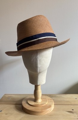 Herbert Johnson Vintage Original Panamahut. Ungetragen mit Etikett. Größe 7
