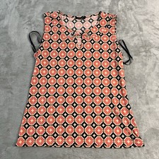 Tommy Hilfiger Womens XL* Geometric Tile Print Sleeveless Dress Top Pink EUC