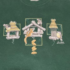 VTG Top Stitch by Morning Sun Sweatshirt Birdhouse Squirrel Size M Grandmacore