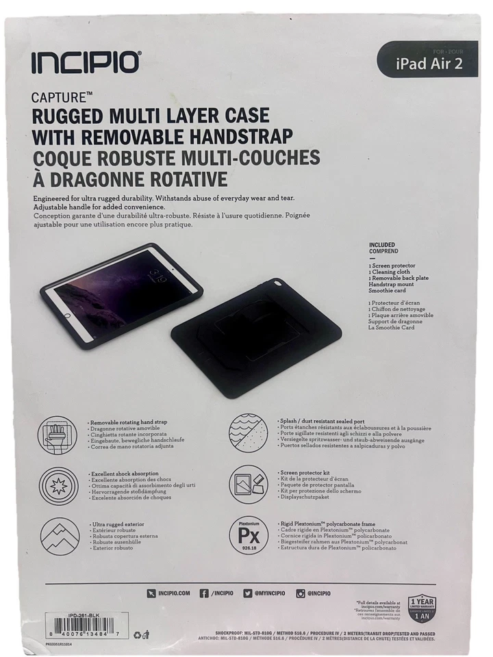 capture rugged multi layer case with removable handstrap ipad air 2 - Image 3 of 4