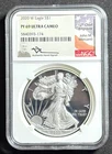 2020-W AMERICAN SILVER EAGLE MERCANTI SIGNED LABEL ULTRA CAMEO NGC PF 69