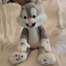 Warner Bros. Looney Tunes Bugs Bunny Plush Stuffed Animal Gray White