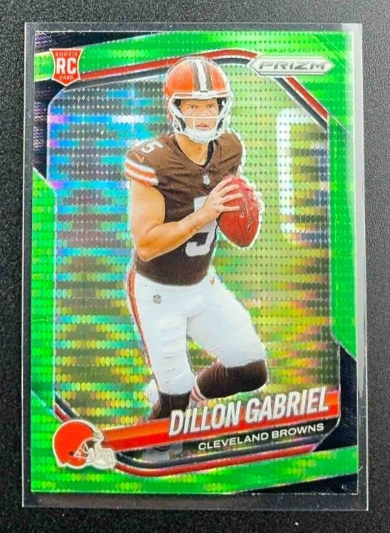 DILLON GABRIEL 2025 PANINI PRIZM #372 NEON GREEN PULSAR RC BROWNS