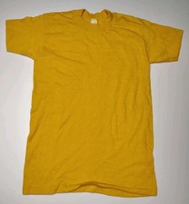 Vintage TShirt 70s DS Blank Single Stitch Youth 18-20 XL USA Yellow