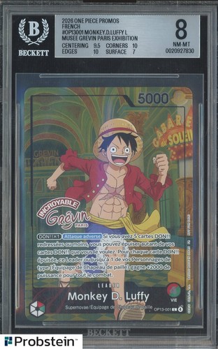 One Piece Monkey D Luffy OP13-001 X Museum Grevin Promo Paris Exclusive BGS 8