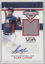 2017 USA Baseball Stars & Stripes and Signatures Jersey /199 Alex Lange Auto an9