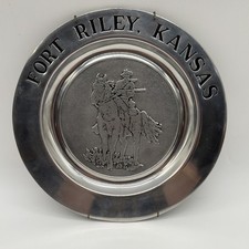 Vintage Wilton Aluminum Fort Riley Kansas Commemorative Plate Made in USA