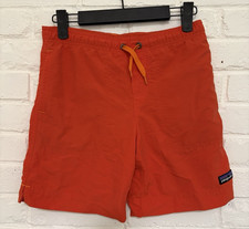 Patagonia Baggies Shorts Boys Small 8 Mesh Lined Orange Swim Trunks 6" EUC