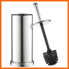 Toilet Bowl Brush and Holder Set - Chrome Tall Toilet Bowl Cleaner Brush with...