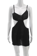 Nasty Gal Womens Black Geometric V-Neck Sleeveless Mini Dress Size 2