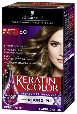Schwarzkopf Keratin Color Permanent Anti-Age Hair Color ~ 6.0 Delicate Praline