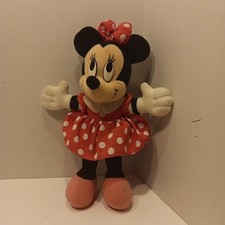 Vtg 90s Disney Minnie Mouse Classic Pink White 10" Stuffed Plush Animal Mattel
