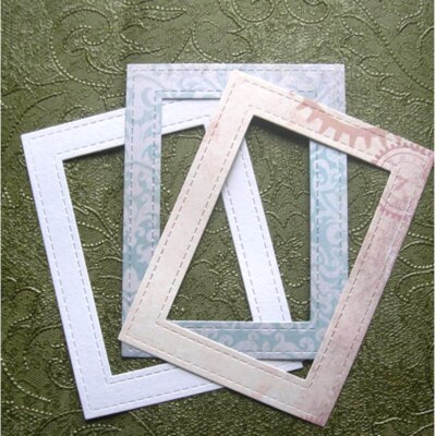 Rechteckiger Grenze Stencil Cutting Dies Scrapbooking Stanzschablone Album Karte