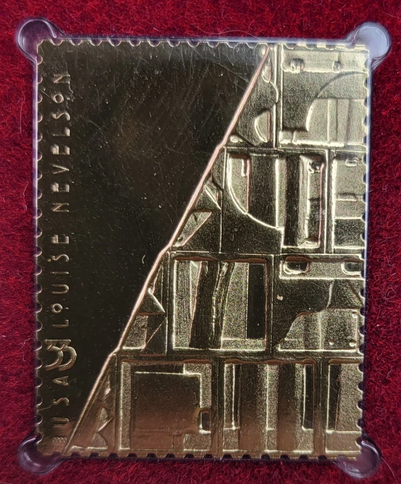 1st Day Issue 22kt Gold Stamp & Envelope - Louise Nevelson - Silent Music I - Image 2 of 3