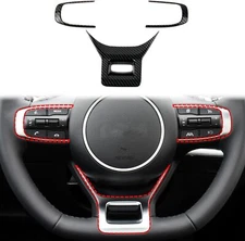 Carbon Fiber Style Interior Steering Wheel Cover Trim for KIA K5 2021-2024