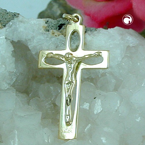 585 ECHT GOLD *** Kreuz mit Jesus Kruzifix Anhänger, 28 mm - Bild 2 von 3