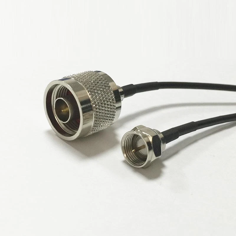 F Male Plug to N Male RF Coax Connector Adapter Cable RG174 20cm 8inch NEW - Image 2 of 4