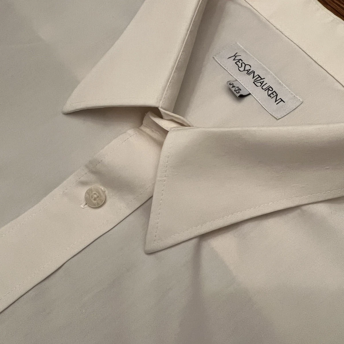 Yves Saint Laurent Vintage Dress Shirt Cream 18/34-35