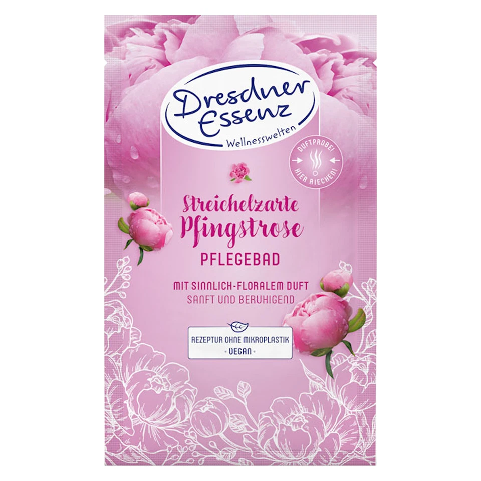 Dresdner Essenz Pflegebad "Streichelzarte Pfingstrose" 60 g Badezusatz vegan