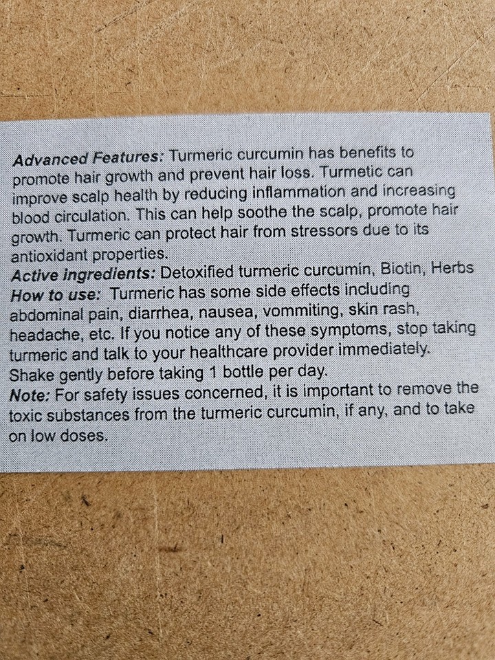 (Sample) DetoxificationTreated Turmeric Curcumin for AntiHair Loss