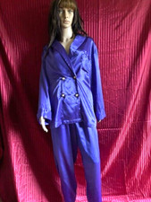 VTG VICTORIA SECRET GOLD LABEL SATIN PURPLE PAJAMA SET SZ M