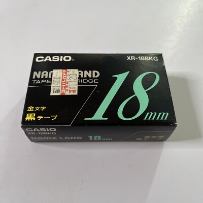 Casio Name Land Tape Cartridge 18mm Black Background Gold