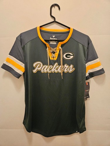 Green Bay Packers Size Medium Women’s Lace Up Fanatics Pullover NFL NWT - 第 1/6 張圖片