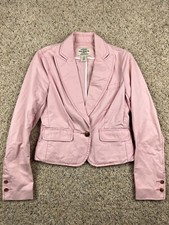 Ralph Lauren Polo Jeans Co. Pink Women s Blazer Jacket Denim Cotton Long Sleeve