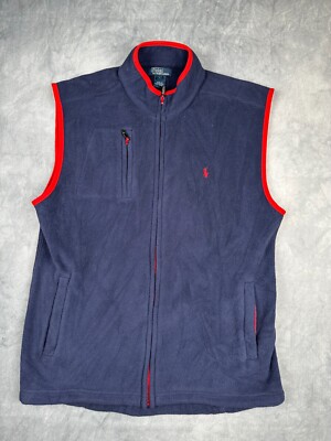 POLO RALPH LAUREN Fleece-Weste Gr. L Herren  Vintage Blau Reißverschluss