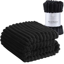 Osum Ribbed Soft Fleece Throws Chunky Cord Blanket Faux Fur Large Warm Sofa Bed