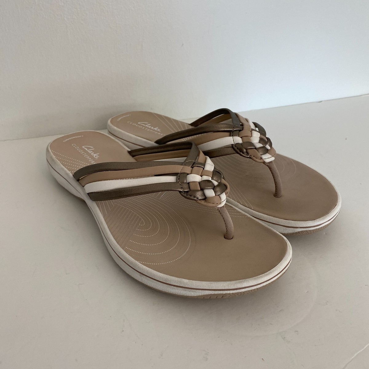 Clarks Cloudsteppers Breeze Coral Womens Flip Flop Sandals Size - Main Image