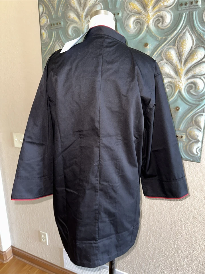 Chef Works Women's Sz S Chef Coat Black 3/4 Sleeve NWT Poly Cotton - Image 3 of 4