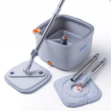 MarvelSpin Mop and Bucket Set - 2.5L Bucket Capacity, 60-Inch Pole - NO BOX
