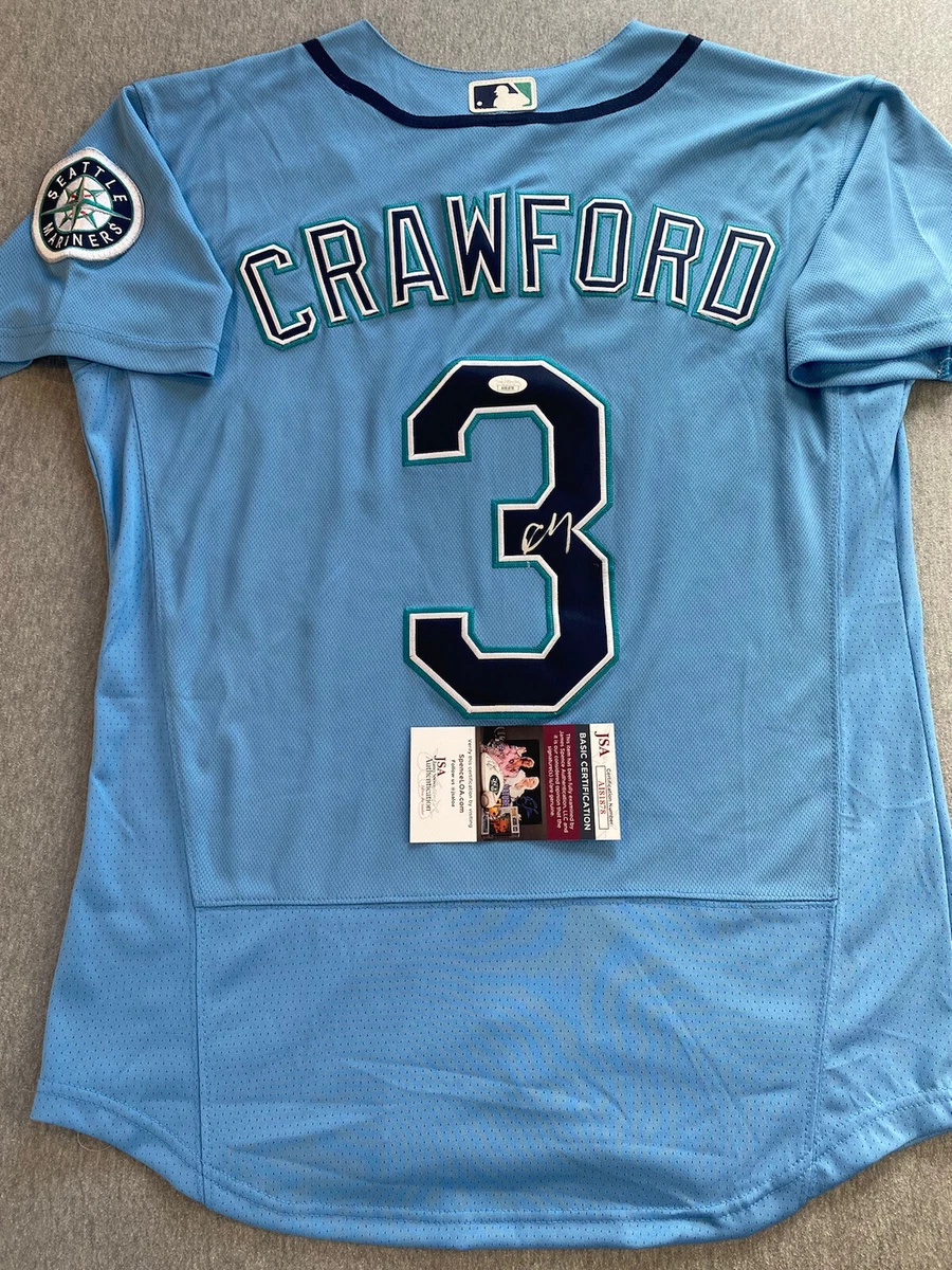 SEATTLE MARINERS- JP CRAWFORD AUTOGRAPH #3 ROYAL NIKE JERSEY JSA AI81878