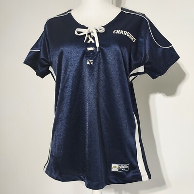 NFL Team Apparel Los Angeles Chargers Lace Up Jersey Short Sleeve Top XL  Sexy | eBay