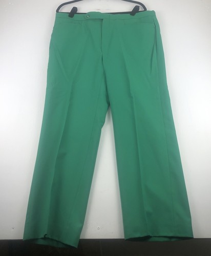 Sportsmark Sansabelt Pants Slacks 36x28 Green Polyester Flare Leg 70s Golf Disco